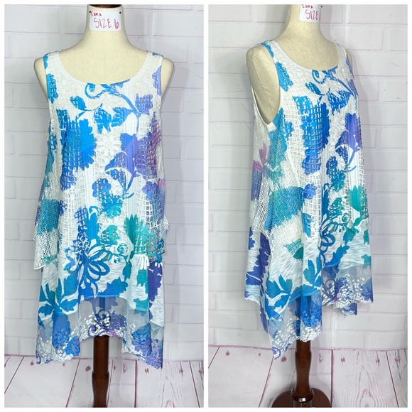 👗NWOT  |•CUPIO•| Crochet Floral Dress/Tunic Size Medium - Picture 1 of 10
